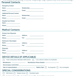 Parkinson’s Hospital Go-Bag Checklist: Free Printable Handout