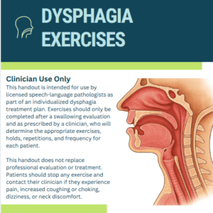 Swallowing Exercise Handouts for Dysphagia